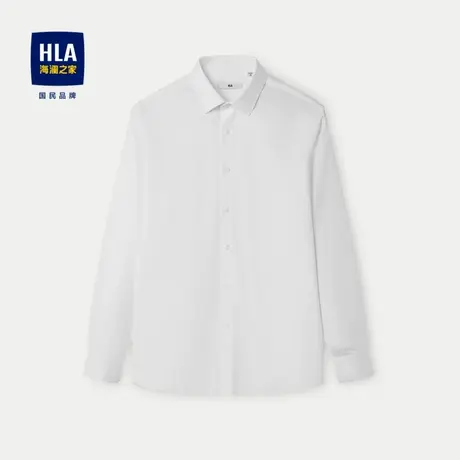 HLA/海澜之家斜纹长袖正装衬衫24春夏新尖领免烫混纺天丝棉衬衣男图片