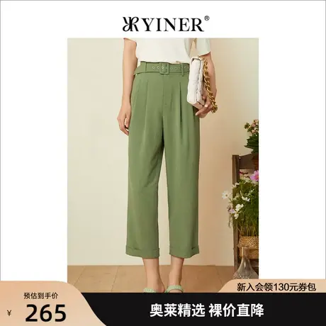 YINER音儿女装2022夏季新款高腰西装裤休闲裤图片