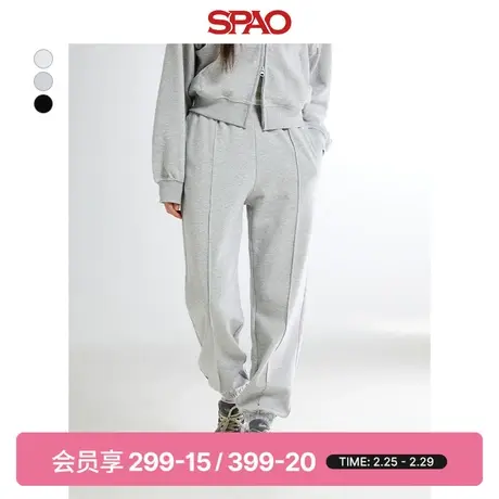 SPAO韩国同款2024年春季新款女士休闲宽松束脚运动裤SPMTE23G03图片