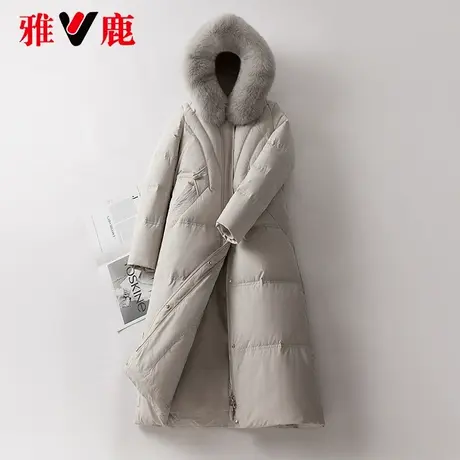 雅鹿大狐狸毛领羽绒服女中长款2022冬季新款宽松保暖加厚外套高端图片
