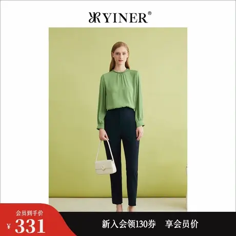 YINER音儿专选春季法式优雅通勤含绵羊毛小脚休闲裤图片