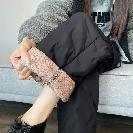 女棉裤羽绒裤女冬季外穿2023新款高腰阔腿裤加绒直筒裤加厚工装裤图片