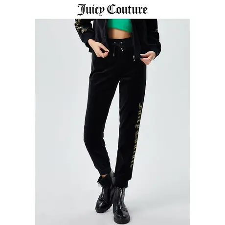 Juicy Couture橘滋休闲裤女2023春季新款时尚运动束脚天鹅绒长裤图片