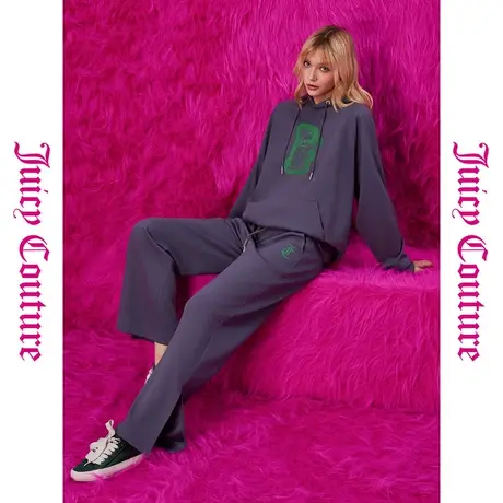 Juicy Couture橘滋23秋冬新款印花女式阔腿休闲裤图片