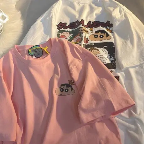 是小xin啊-重磅纯棉小众情侣T恤2023年夏季宽松半袖短袖t恤女上衣图片