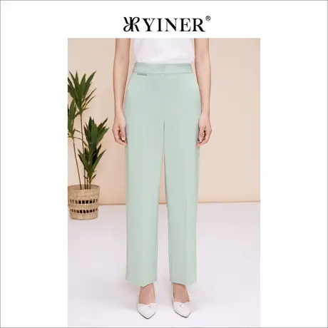 YINER音儿女装春季三醋酸阔腿裤休闲裤长裤图片