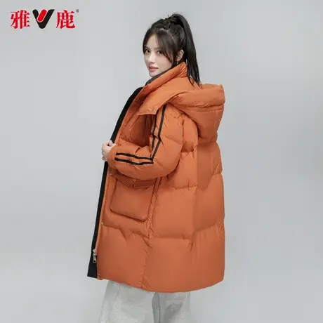 雅鹿中长款羽绒服女小个子抗寒加厚冬季2023新款韩版宽松显瘦外套图片