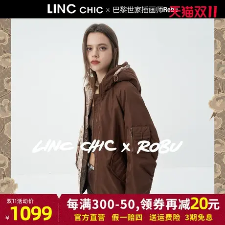2022金羽杰#LINC设计师联名系列#拼接夹克短款羽绒服女Y22802510图片