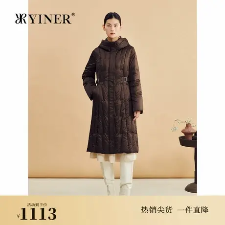 【美拉德】YINER音儿专选秋季高克重蓬松长款连帽羽绒服图片