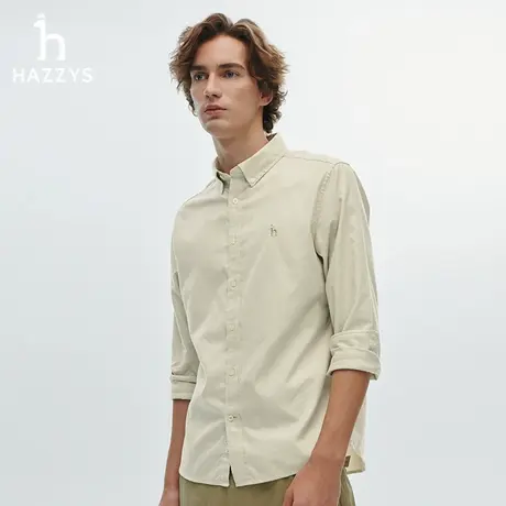 【时尚千鸟格】Hazzys哈吉斯秋季通勤潮流衬衣舒适棉质长袖衬衫男图片