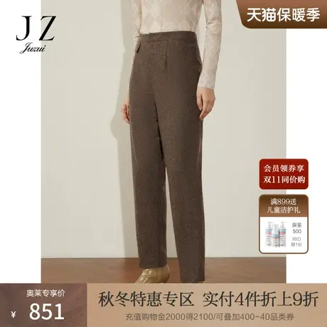 商场同款JZ玖姿立体剪裁经典西裤骑士裤女2023冬季新款JWCD11136图片