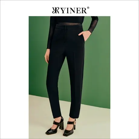 YINER音儿女装春季法式优雅百搭小黑裤铅笔裤休闲裤长裤图片