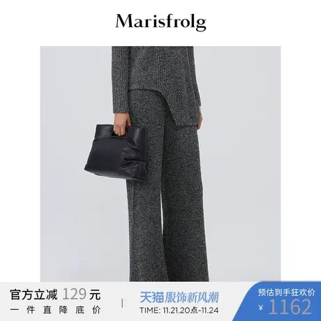 【商场同款】玛丝菲尔冬季新款灰色休闲裤裤子女秋冬图片