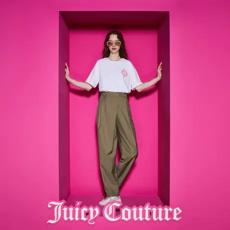 Juicy Couture橘滋2023新款率性休闲不对称宽松女休闲裤图片