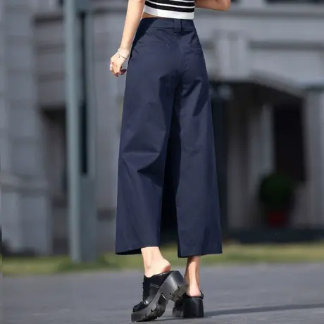 裤子女夏季薄款2023年新款直筒裤天丝阔腿裤女士休闲九分冰丝女裤图片