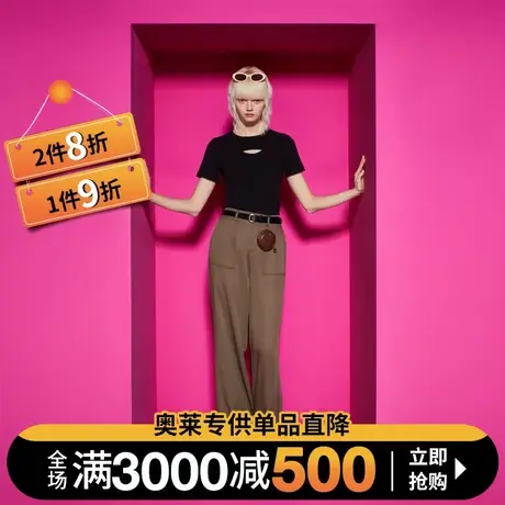 Juicy Couture橘滋2023新款绿野仙踪垂感阔腿女休闲裤图片