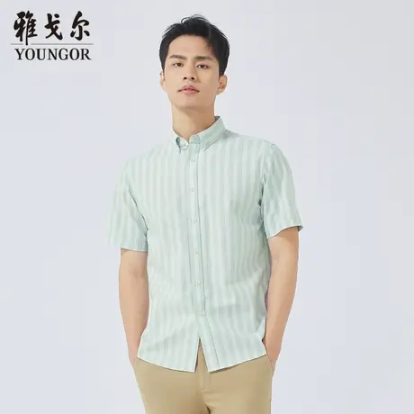 雅戈尔奥莱 商场同款男士短袖衬衫新款官方正品商务休闲短袖衬衫图片