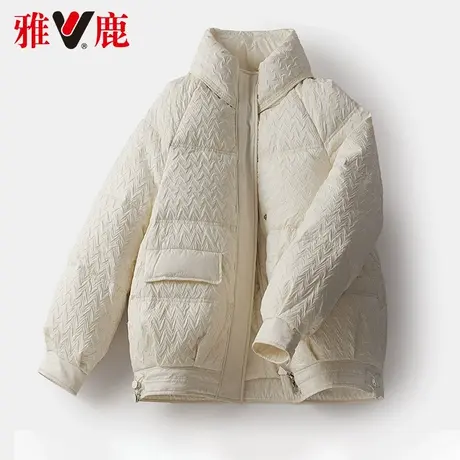 雅鹿羽绒服女短款2022冬季新款休闲宽松保暖立领时尚百搭外套高端图片