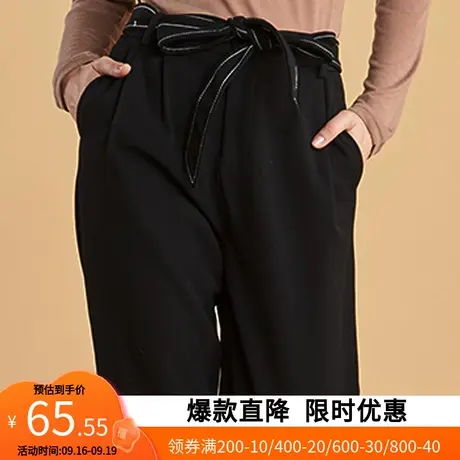 艾格2023春秋女士裤子休闲裤长裤宽松直筒Y1008图片