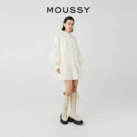 MOUSSY 新品森系风泡泡袖花边宽松连衣裙女010HSK30-0480图片