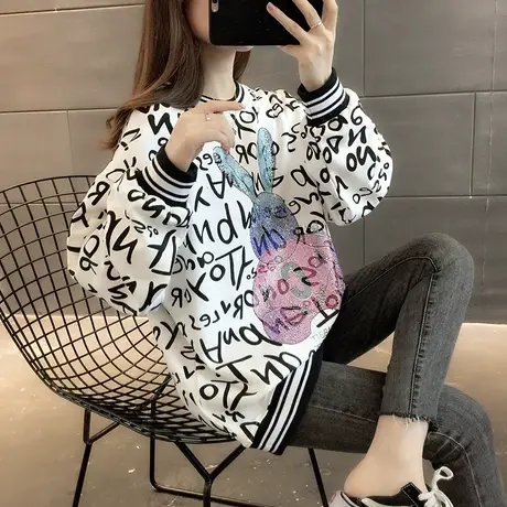 卫衣2024年新款女装韩版春秋季春款春装宽松女士薄款上衣外套爆款图片