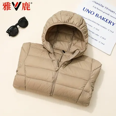 雅鹿官方正品2024年新款轻薄羽绒服女轻薄款轻便短款宽松秋冬外套图片