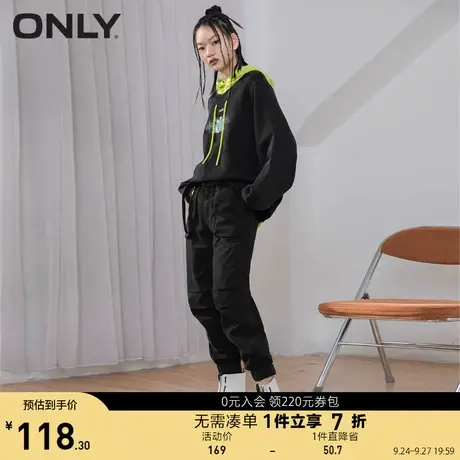 ONLY奥莱夏季大口袋束脚裤长裤显瘦宽松工装裤裤女图片