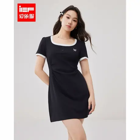IEF/爱依服大码女装2025夏季新款微胖韩版简约设计感显瘦连衣裙图片