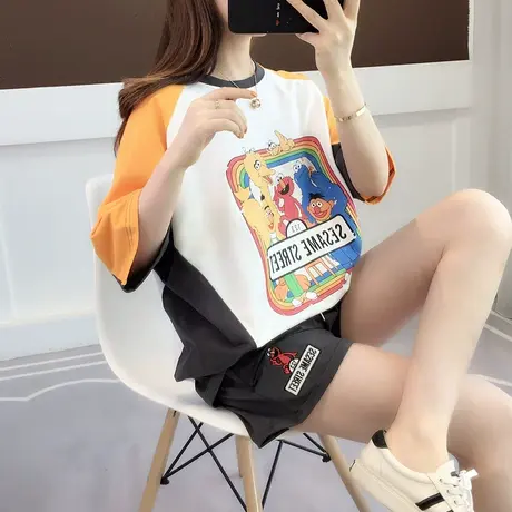 时尚夏季短袖运动两件套装女装2024年新款春款春装洋气减龄爆款潮图片
