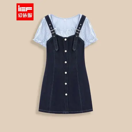 IEF/爱依服大码女装2025夏季新款微胖韩版小众设计感显瘦连衣裙图片