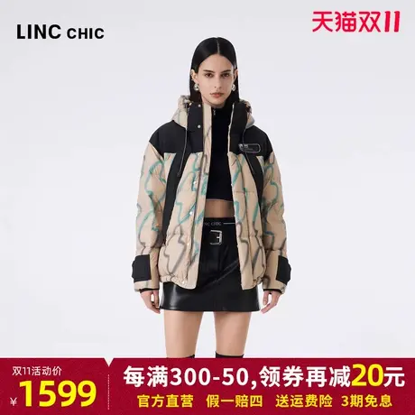 LINCCHIC金羽杰面包羽绒服男女同款2023秋冬新品连帽短款加厚外套图片
