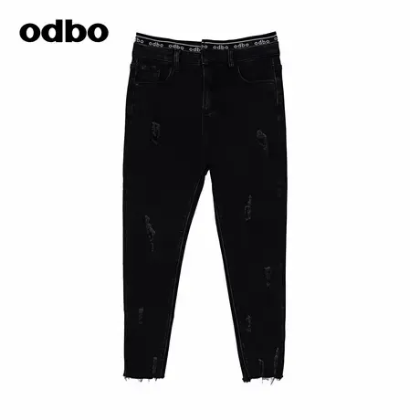 odbo/欧迪比欧商场同款时尚百搭秋冬新款牛仔裤高腰修身显瘦裤子图片
