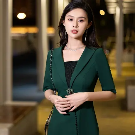 晚礼服女士气质高级感晚宴宴会大气上档次气场强大职业装连衣裙女图片