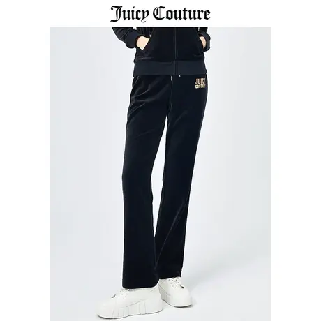 Juicy Couture橘滋休闲裤女春季新款运动天鹅绒微喇宽松阔腿长裤图片