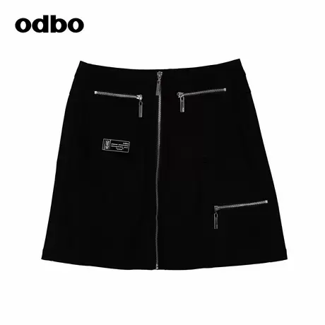 odbo/欧迪比欧视觉吸睛简约复古风半身裙休闲风短裙专柜正品A字裙图片