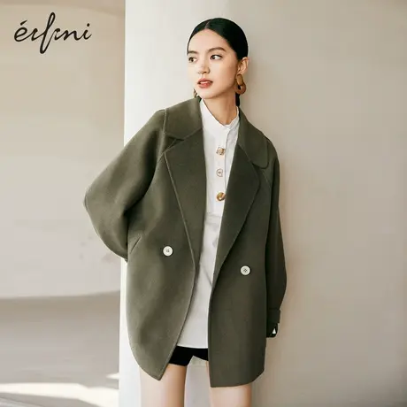 【商场同款】伊芙丽毛呢外套女21年短款小个子羊毛大衣1CA270251图片