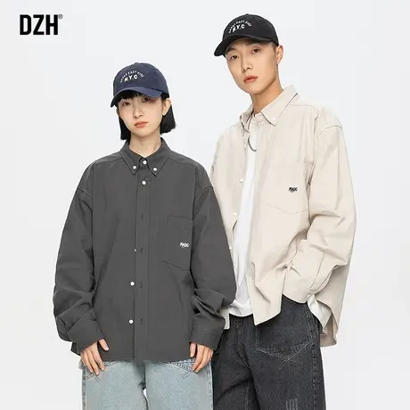 情侣休闲长袖衬衫男春季高级感情侣装2024年新款衣服衬衣男款上衣图片