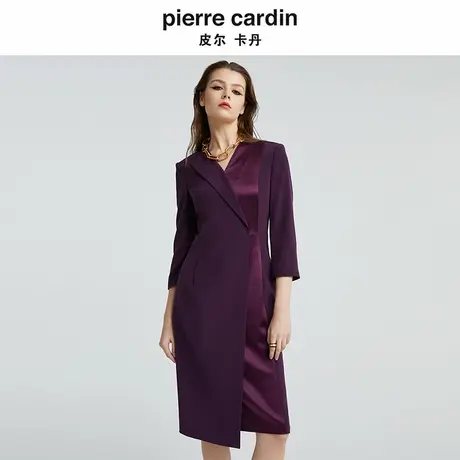 【皮尔卡丹女装】 宴会礼服简约 拼接连衣裙 【专柜正品】图片