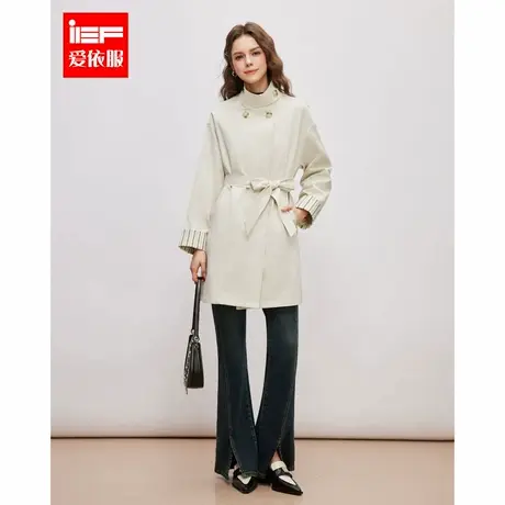 IEF/爱依服2025春季新款法式成熟优雅英伦风通勤百搭风衣中外套图片