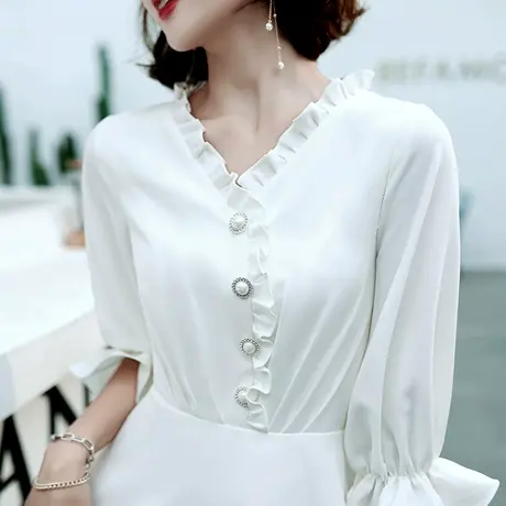 白色晚礼服女宴会气质显瘦小个子优雅法式连衣裙短款平时可穿夏季图片