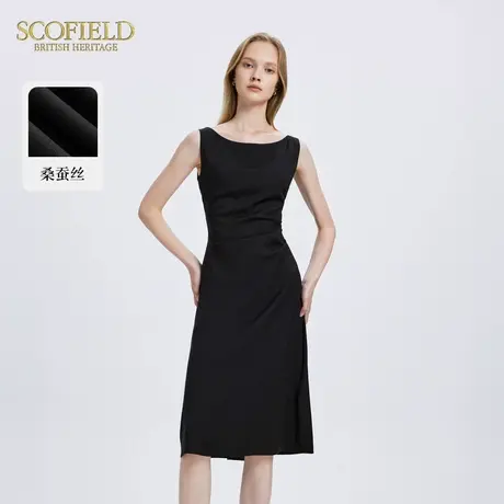 【甄选真丝】Scofield女装简约优雅收腰无袖连衣裙夏季裙子图片