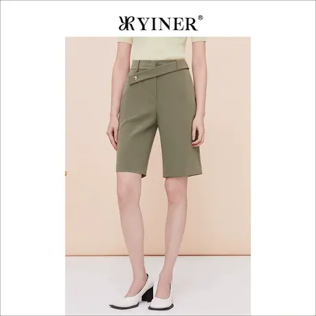 YINER音儿专选女装夏季百搭直筒休闲裤垂感五分短裤图片