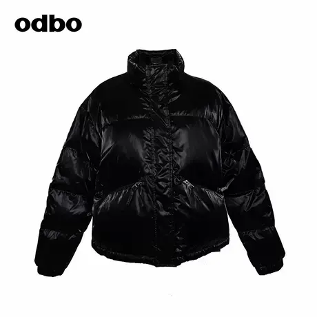 odbo/欧迪比欧潮流亮面棉服外套时尚复古风原创设计羽绒服白鸭绒图片