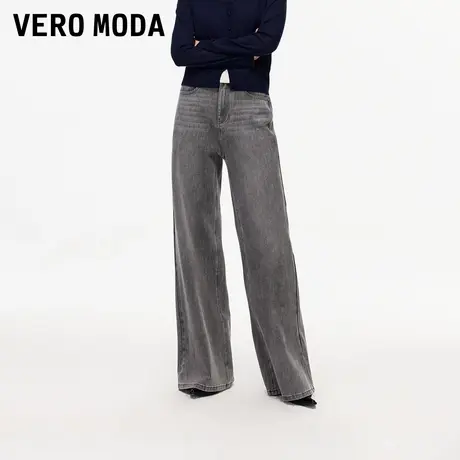 Vero Moda牛仔裤女2025秋季新款含棉做旧高腰复古阔腿裤325332016图片
