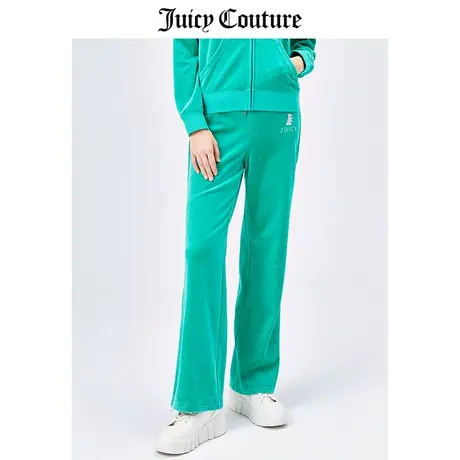Juicy Couture橘滋休闲裤女美式春季新款天鹅绒运动阔腿直筒裤女图片