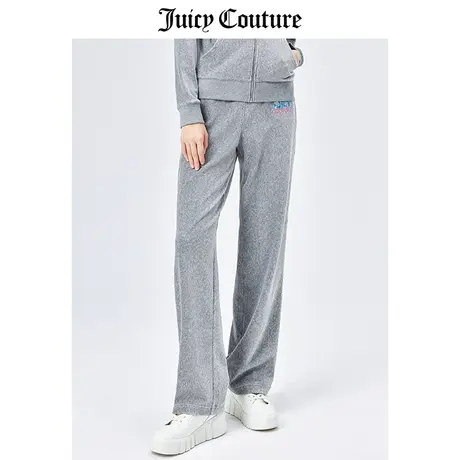 Juicy Couture橘滋休闲裤女美式春季新款天鹅绒抽条阔腿直筒裤女图片