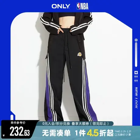 ONLY2023冬季新款NBA联名款高腰可调节直筒休闲裤女|123114055图片