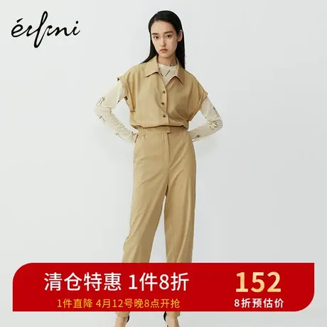商场同款伊芙丽新款无袖收腰显瘦连体裤长裤女裤1B4191271图片