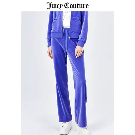 Juicy Couture橘滋天鹅绒长裤女春季新款休闲裤时尚直筒阔腿裤女图片