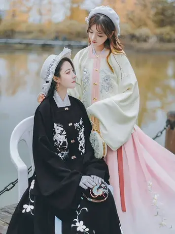 【如梦霓裳丨鹿隐】魏晋原创汉服女明制袄裙夹衣方领补服国风春秋图片
